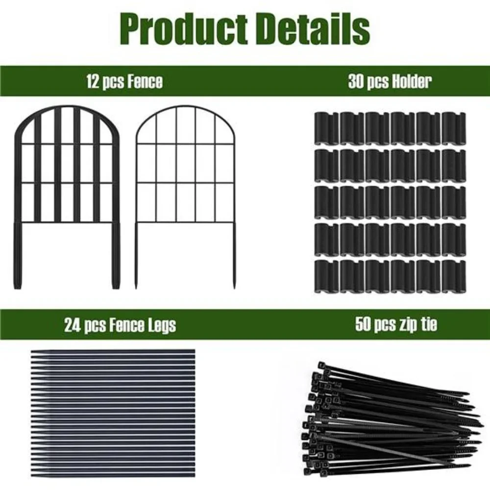 Decorative Garden Fence No Dig Fencing 12 Pack, 10ft (L) x 24in (H)